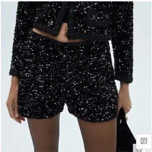 NWT Mango Black High Waist Shorts